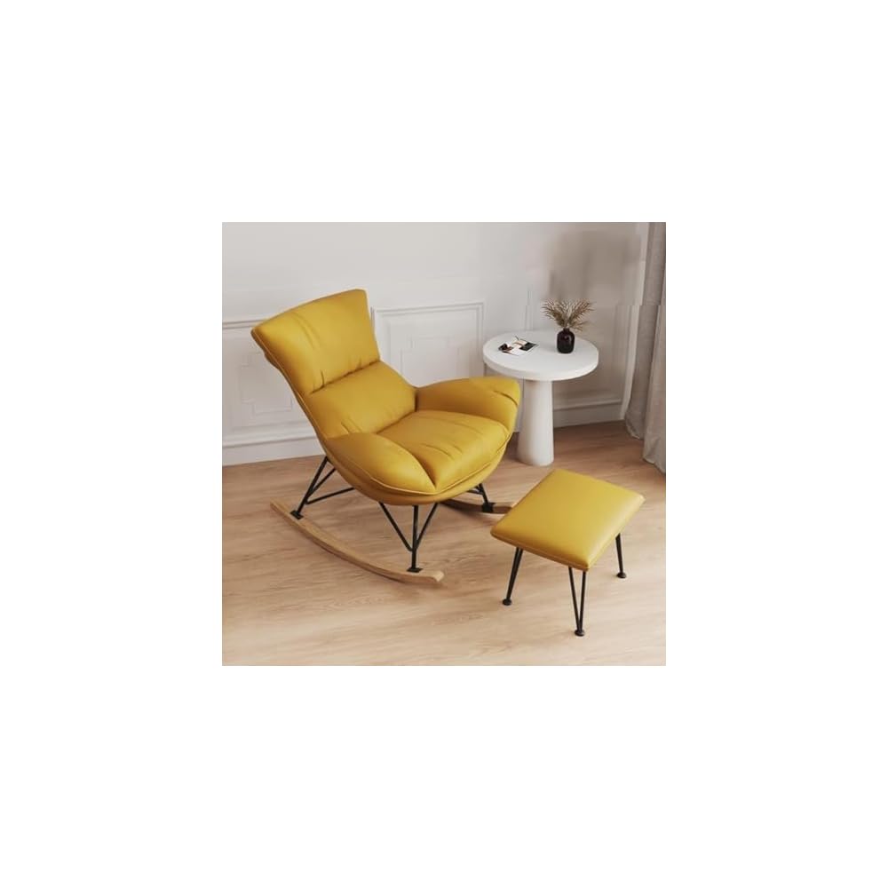 Living Room Sofa Rocking Chair Recliner,Leisure Rocking Chair, Soft Rocking Chair with Footstool,Comfy Upholstered Rocking Chair,Glider Rocker(Grey)