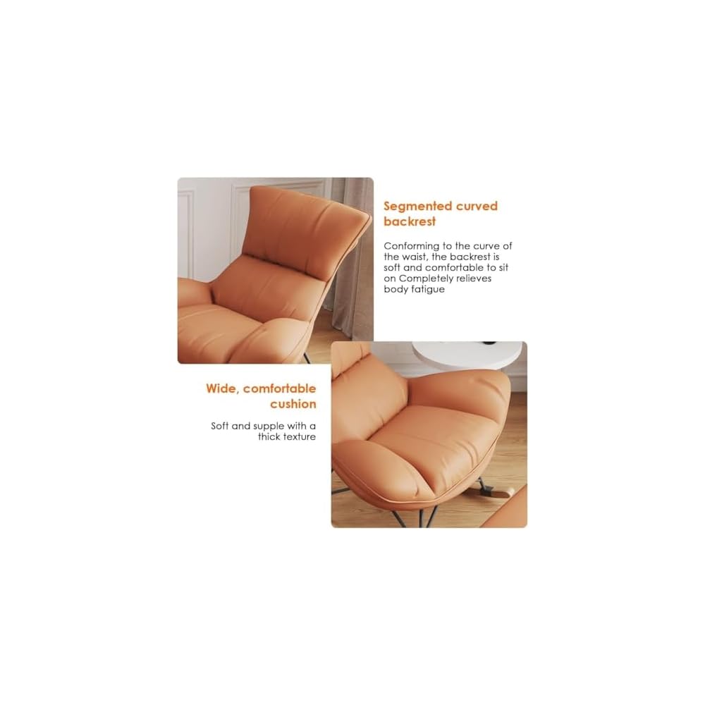 Living Room Sofa Rocking Chair Recliner,Leisure Rocking Chair, Soft Rocking Chair with Footstool,Comfy Upholstered Rocking Chair,Glider Rocker(Grey)