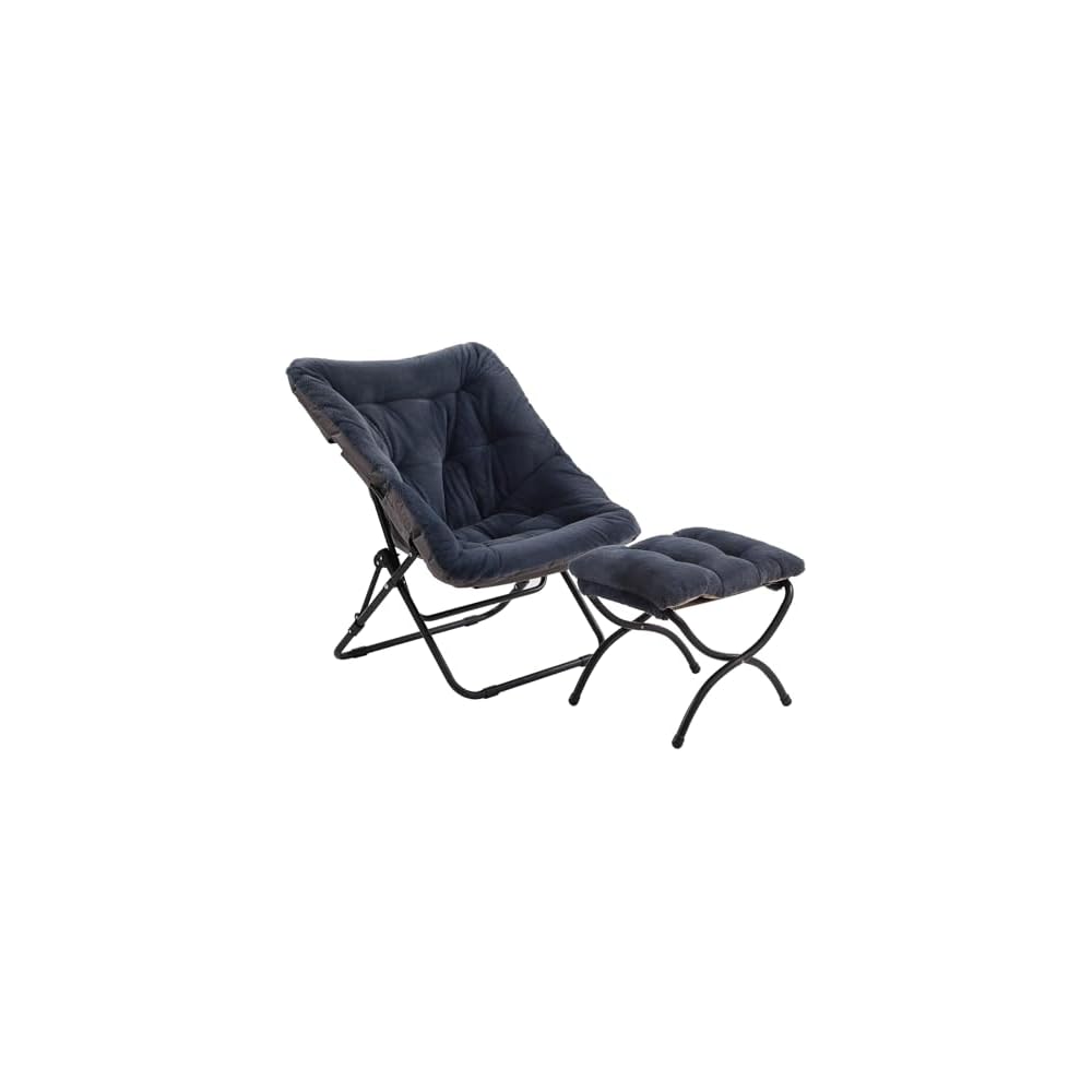 Tiita Comfy Folding Saucer Chair for Adults, Moon Chair, Green