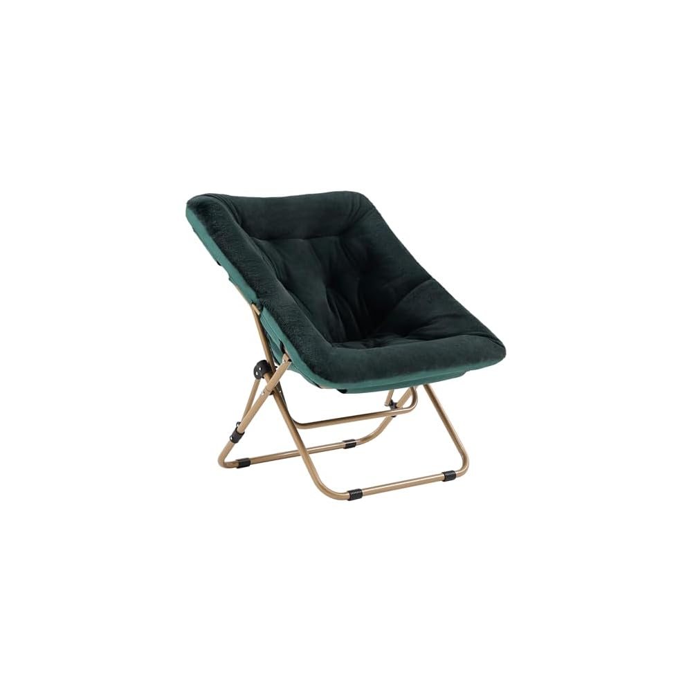 Tiita Comfy Folding Saucer Chair for Adults, Moon Chair, Green