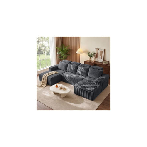113'' Modular Sectional Boneless Couches for Living Room,Grey